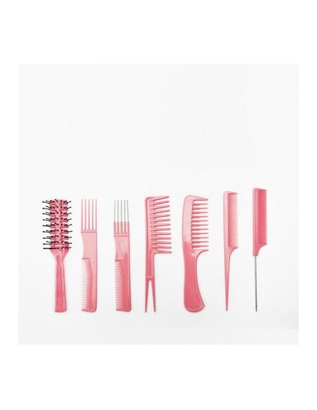 SET DE 7 PEINES ROSAS 