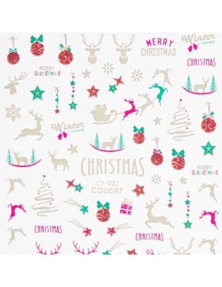 PEGATINA NAVIDAD FLUORESCENTE